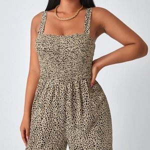 Shein Tan Printed Jumpsuit